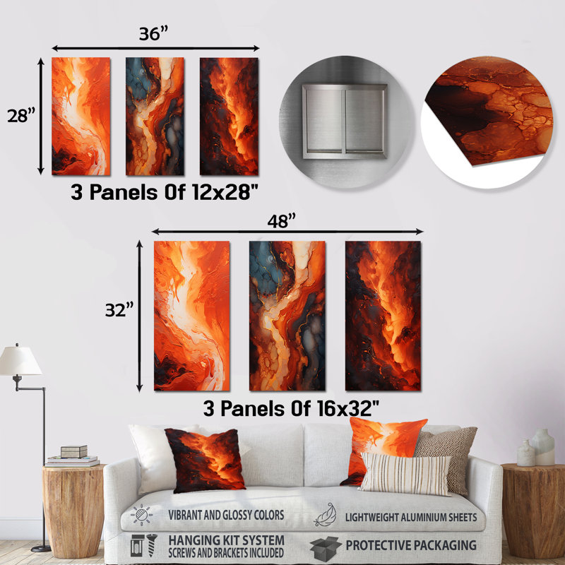 Ensemble de salon Molten Muse Fiery Flame, H 28 po x l 36 po