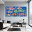 Animaux, ensemble de 3 reproductions d'art sur toile-330643806