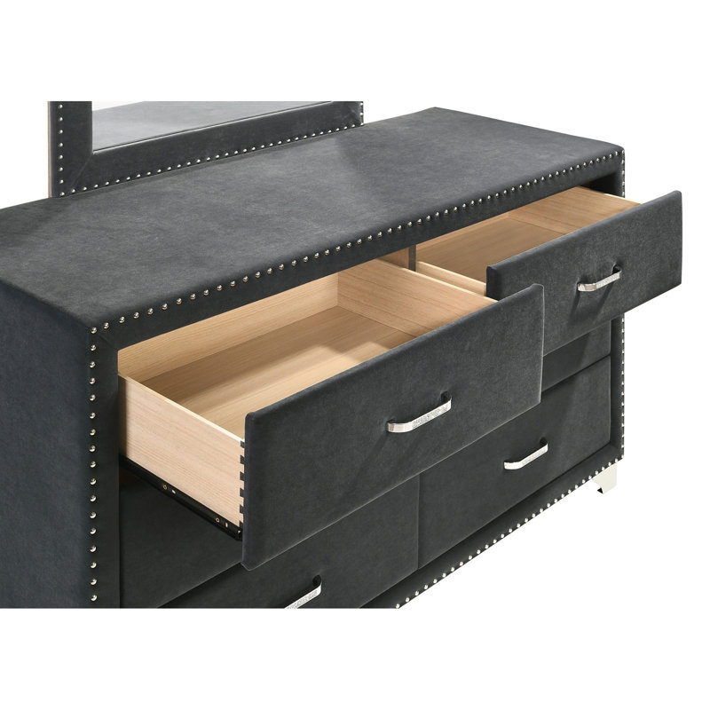 Shera 60'' W 6 - Drawer Dresser, Gray