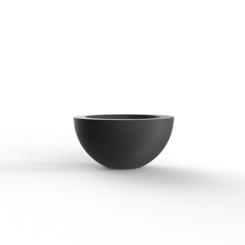 Sfera Resin Pot Planter, Anthracite, 11.75" H x 23.5" W x 23.5" D