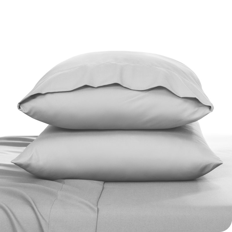 Microfiber Pillowcase Set Envelope Closure, Cloud Gray, Standard Pillow Case