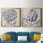 Indigo floral sur lin III - ensemble de 2 impressions d'art encadrées-2140232914-2067258842-2137722503
