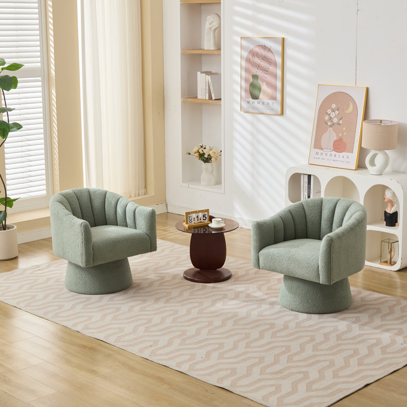 Swivel Barrel Chair, Green