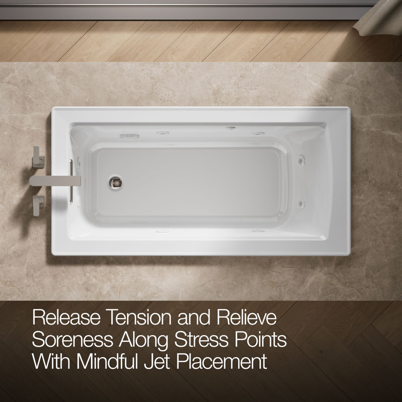 Archer 60" x 30" Drop-in Whirlpool, White