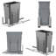 Pullout Under-Cabinet Trash and Recycling Bin with Soft-Close Full-Extension Slides, Space-Saving Gray Stainless Steel Multi-Purpose Waste Container with 100 lb Weight Capacity