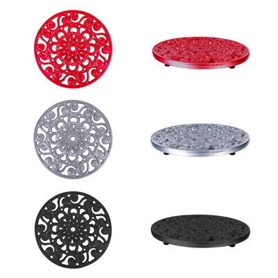 Metal Round 3 Piece Trivet Set