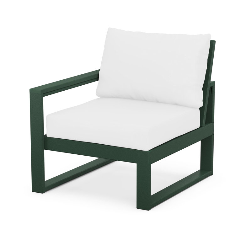 POLYWOOD Outdoor Lounge Chair, Natural, Green