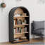Bibliothèque 43 po de haut avec tablettes de rangement, bibliothèque noire à 4 niveaux