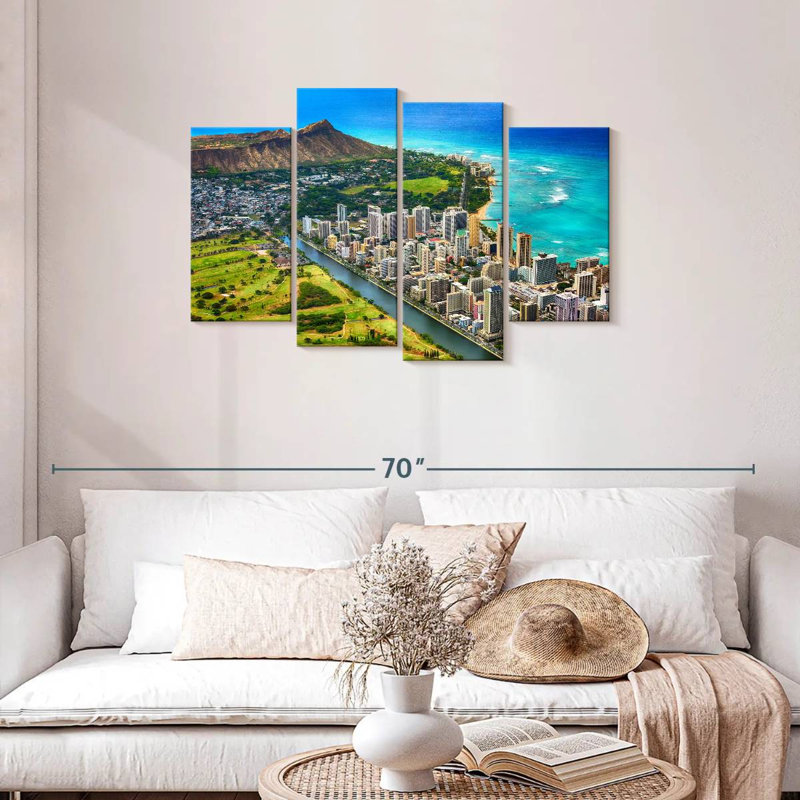 Nicci Waikiki vu d'en haut, H 27 po x l 43 po