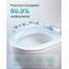 Elongated D-Shape Toilet Seat Soft Close, With Handle, Quick-Release, Universal Toilet Seat, Easy Installation, Duroplast, 300 Kg High Load, Heavy-Duty, White