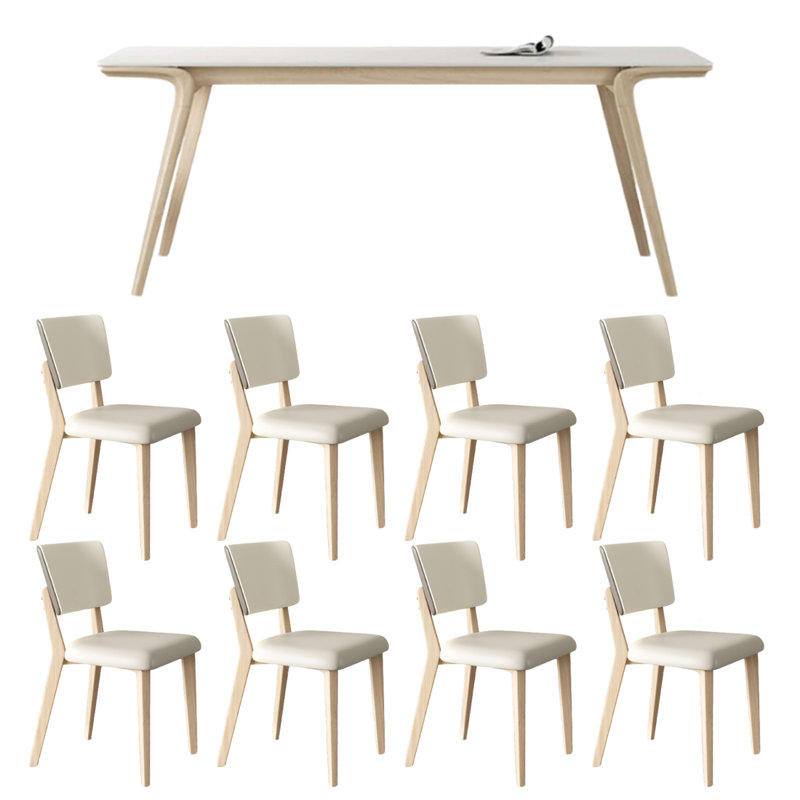 Cream style modern dining table and chair