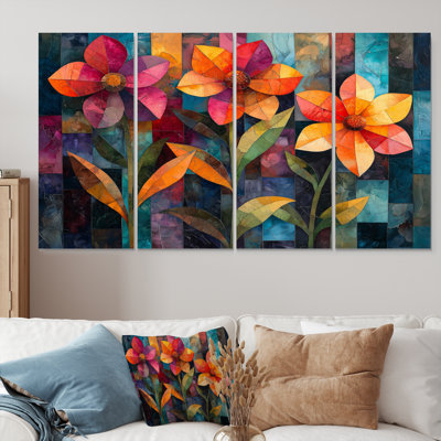 Hindsboro - Petunias Wall Art - ensemble de décoration murale traditionnelle