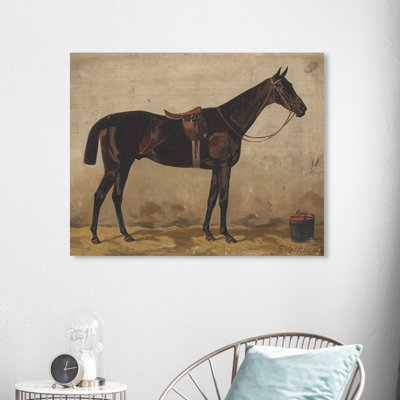 Brauner Im Stall Farm Animals par Emil Volkers - sur toile