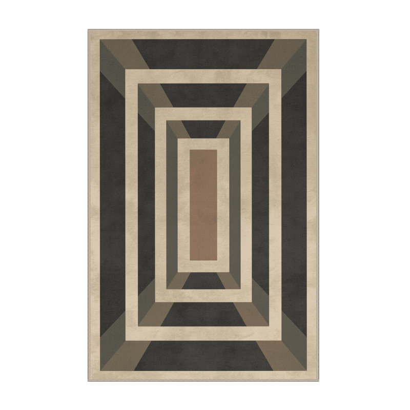 Tapis à carreaux beige lavable à la machine Pavla, 7 x 10