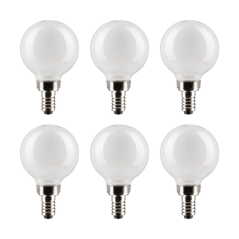 5.5 Watt (60 Watt Equivalent), G16.5 LED, Dimmable Light Bulb, Warm White E12/Candelabra Base, 4000K