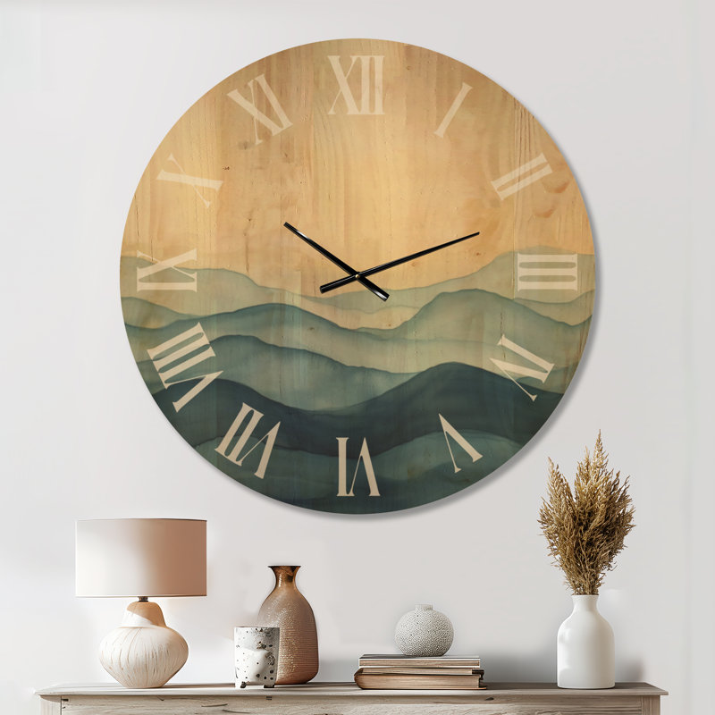 Grande horloge murale en bois Seascape, Surdimensionné