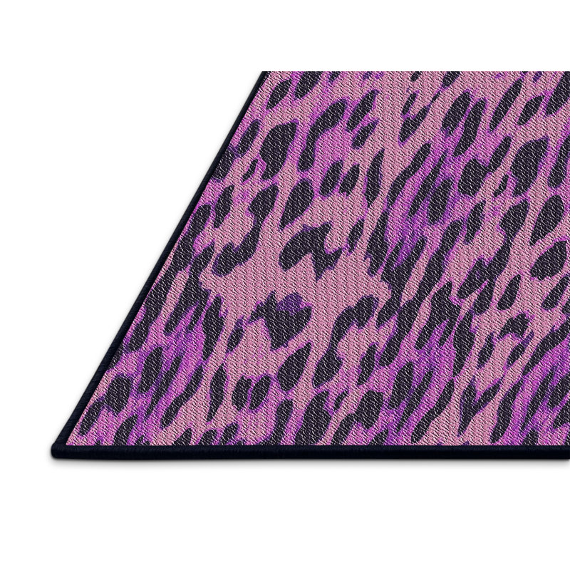Tapis noir/rose à tisser électrique, Rectangle 4 pi x 6 pi