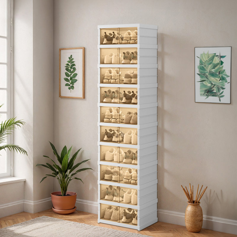 10 Tier 20 Pair Stackable Shoe Storage Box