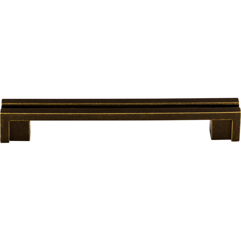 Flat Rail Bar pull, German Bronze, 5" Center to Center