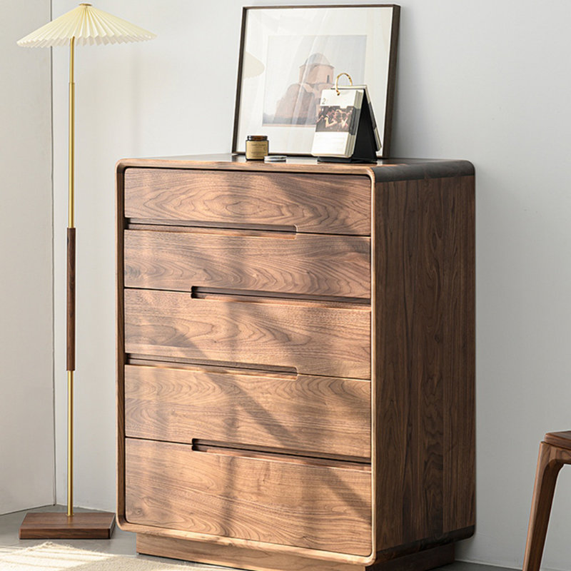 Commode d'appoint simple en noyer noir