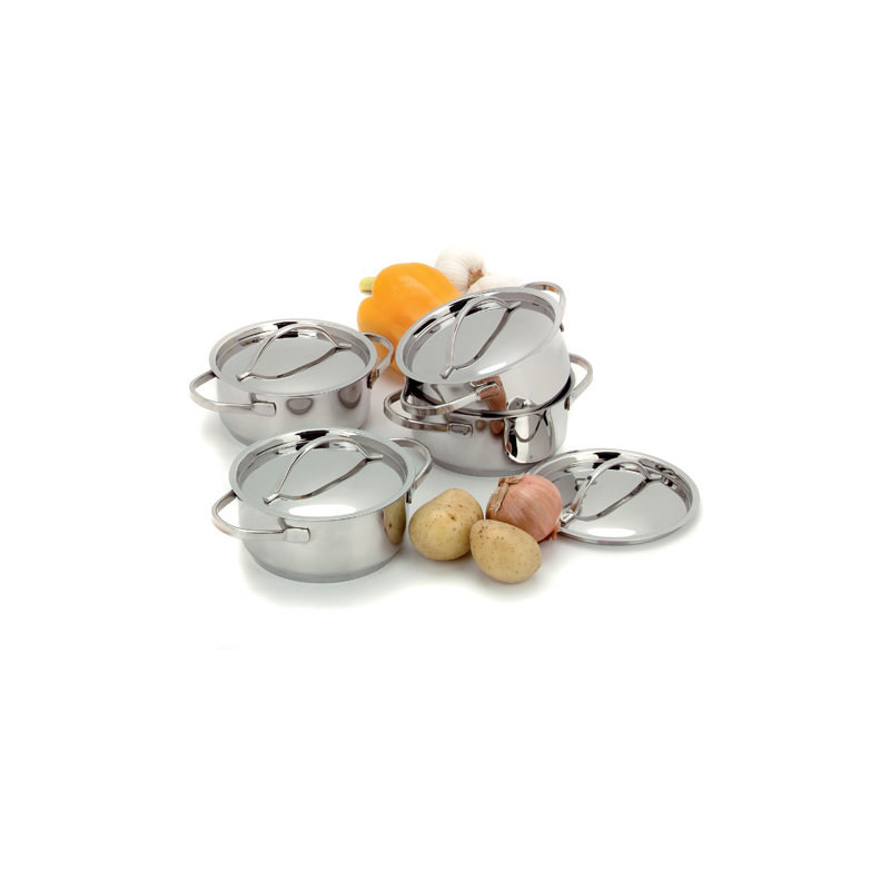 Demeyere Resto 4-piece 0.58 qt Stainless Steel Mini Pot Set