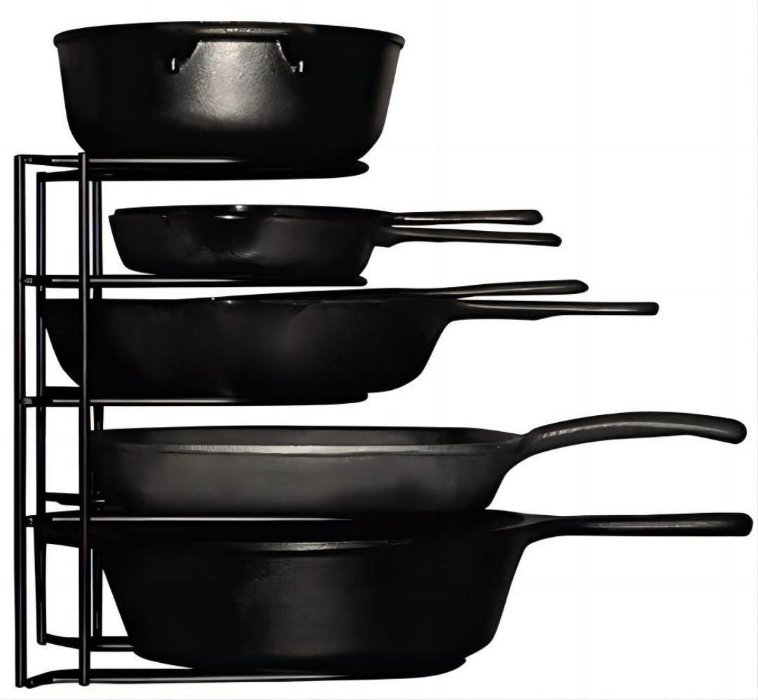 Lilliyn Expandable Pot and Pan Organizers Rack Adjustable Pot Lid Organizer for Kitchen Storage Rebrilliant