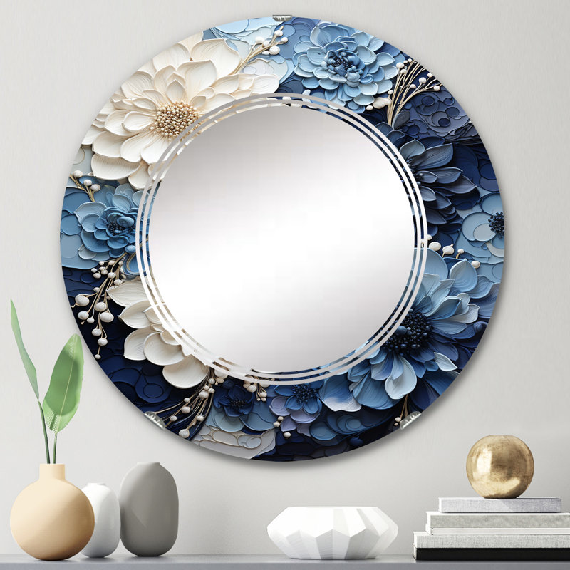 Barrine - Miroir mural moderne rond, 24 po x 24 po
