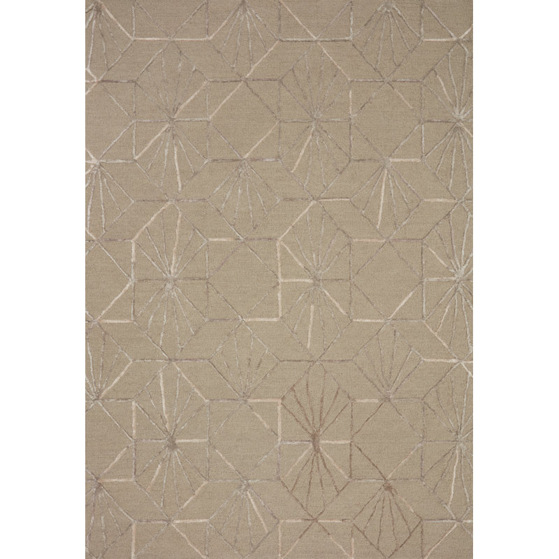 Dellon Handmade Tufted Wool Brown Rug, Rectangle 8'6" x 12'
