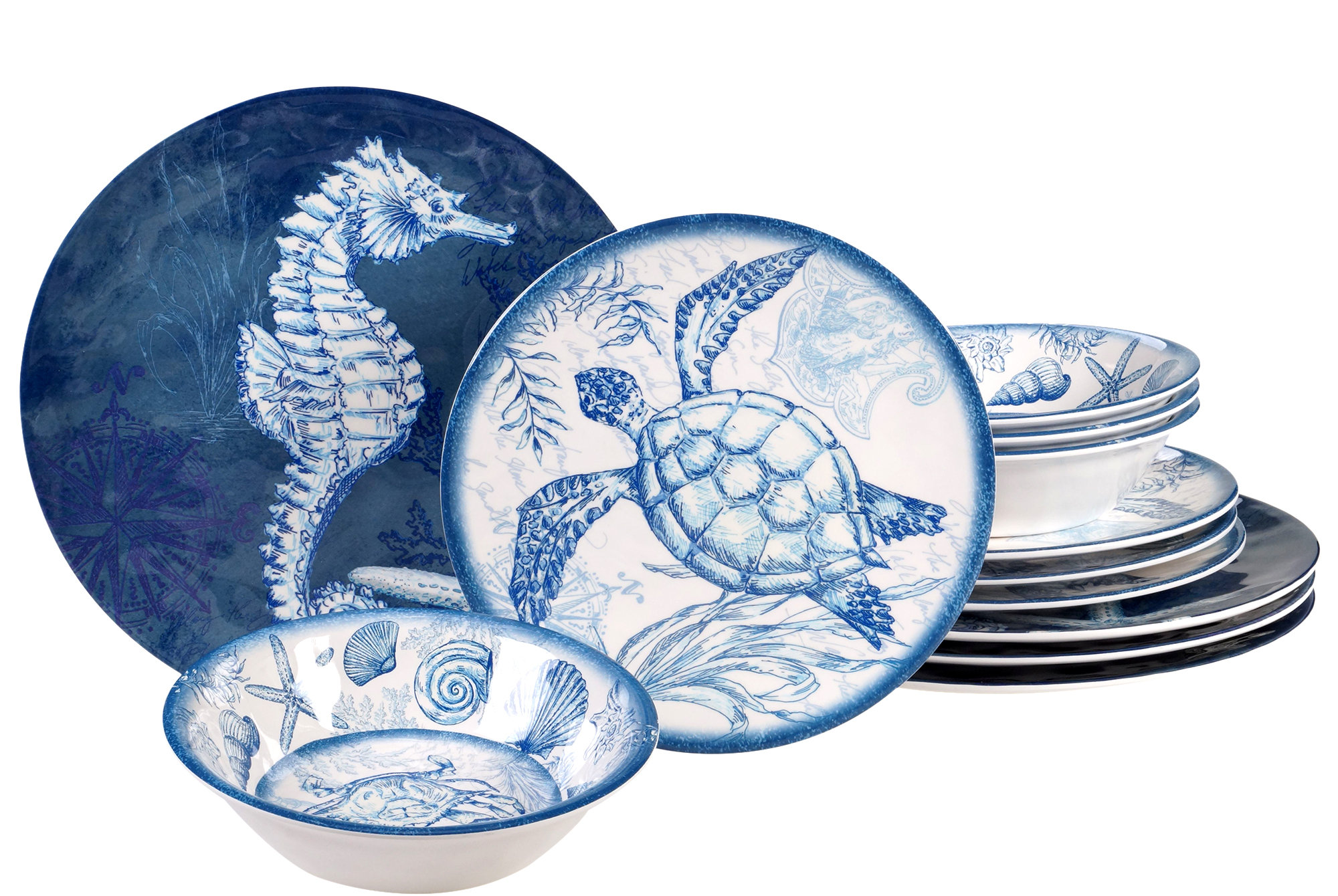 Certified International Oceanic 12 Pc Dinnerware Set & Reviews | Wayfair