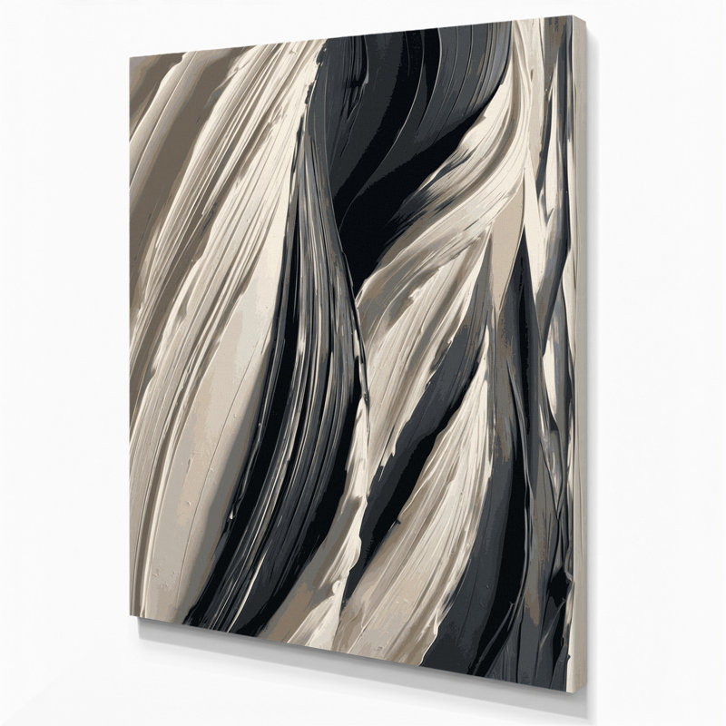 Art mural sur toile gris anthracite DiagonalStripes, H 16 po x l 20 po