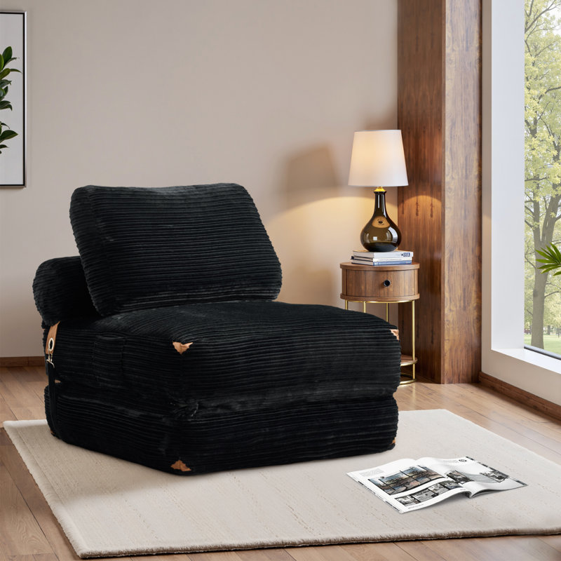 Fauteuil rabattable sans assemblage requis Rita, Noir