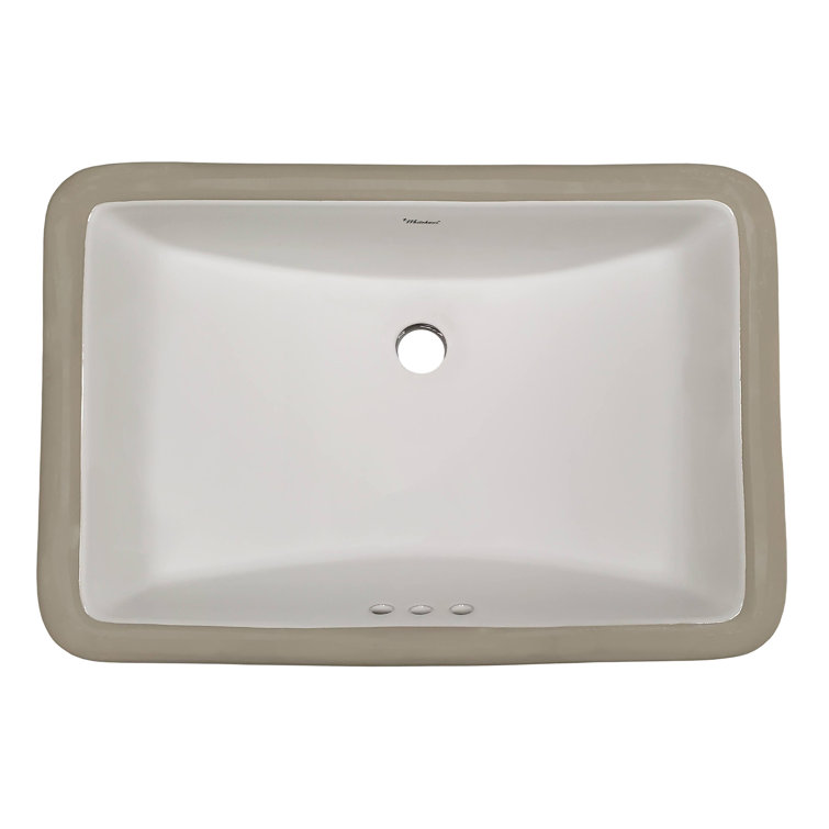 Whitehaus Collection Isabella Plus 14.75'' White Porcelain Rectangular Bathroom Sink with Overflow