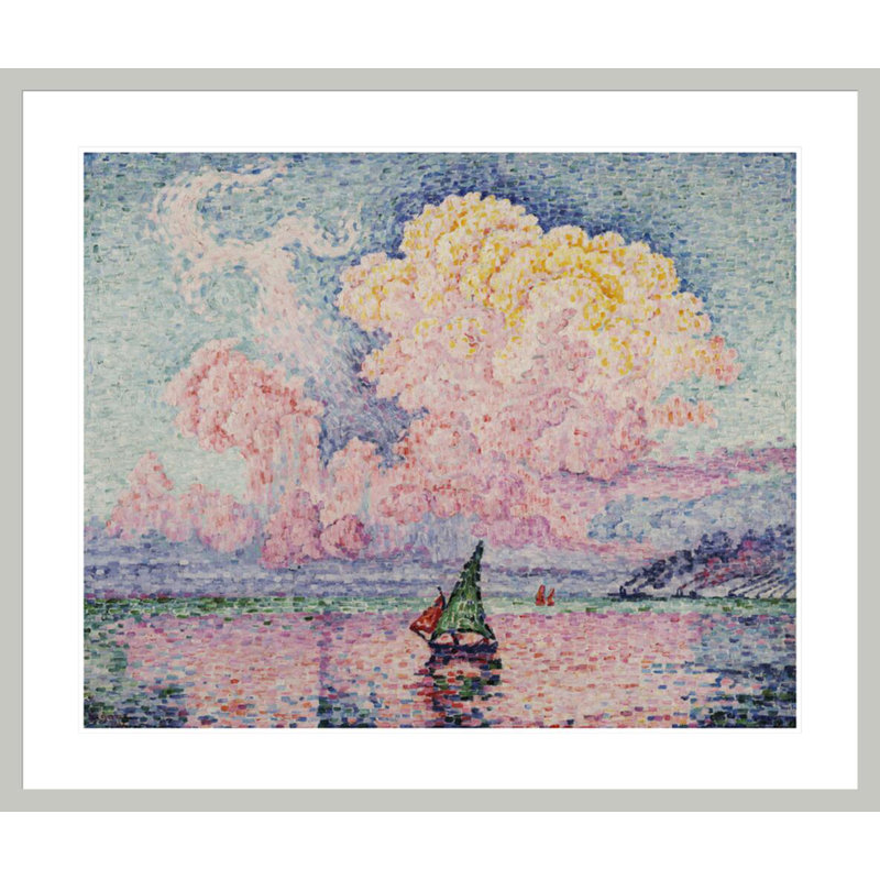 «Pink Clouds Antibes» par Paul Signac - Estampe numérique encadrée, H 33,5 po x l 39,63 po