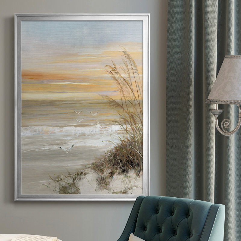 Summer Solstice - peinture encadrée, H 42,5 po x l 30,5 po x P 1,5 po, Toile avec cadre argenté, Pas de tapis