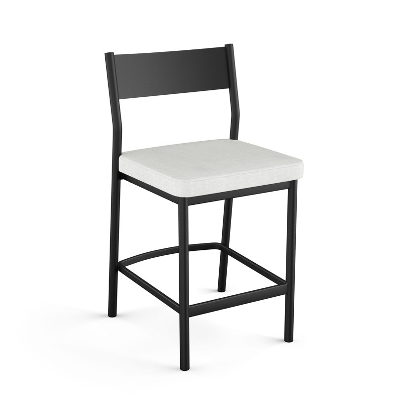 Tabouret de comptoir Latitude Run® Cullison, Blanc, Noir, noir, noir, noir