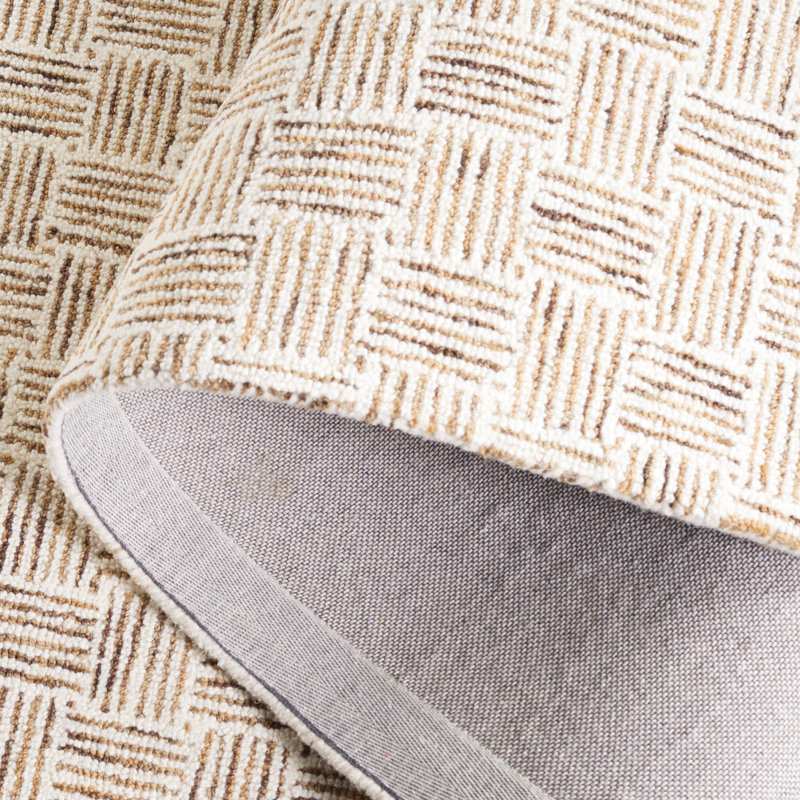 Tapis à micro-boucles Navi en taupe / ivoire, Rectangle de 5 pi x 8 pi