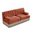Canapé-lit de style Chesterfield en tissu de velours doux à boutons et à jupe à franges, facile à assembler-1999197554