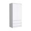  Commode combinée 71 po à deux portes et deux tiroirs en bois blanc