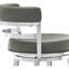 Tabouret de bar pivotant moderne avec siège en similicuir gris et base en acier inoxydable brossé