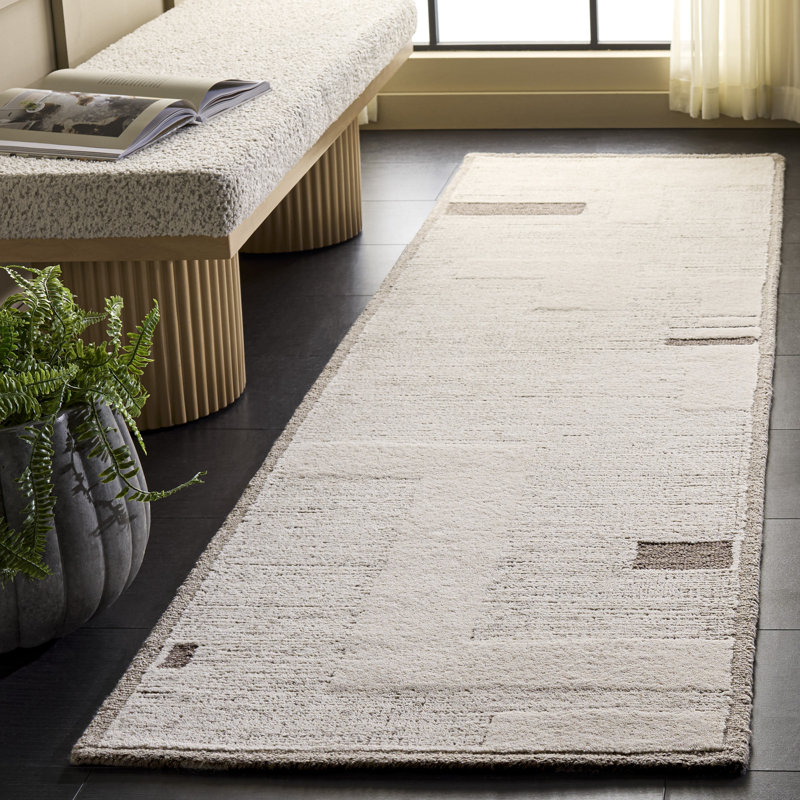 Harvest Hand Tufted Wool; Cotton Geometric Indoor Rug, 2'-3" x 8'-0" Runner