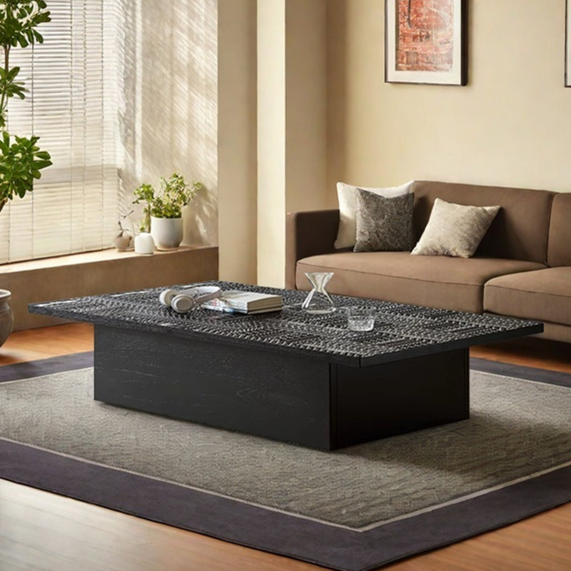 Table basse rétro au design minimaliste, H 15,35 po x L 62,99 po x l 39,37 po