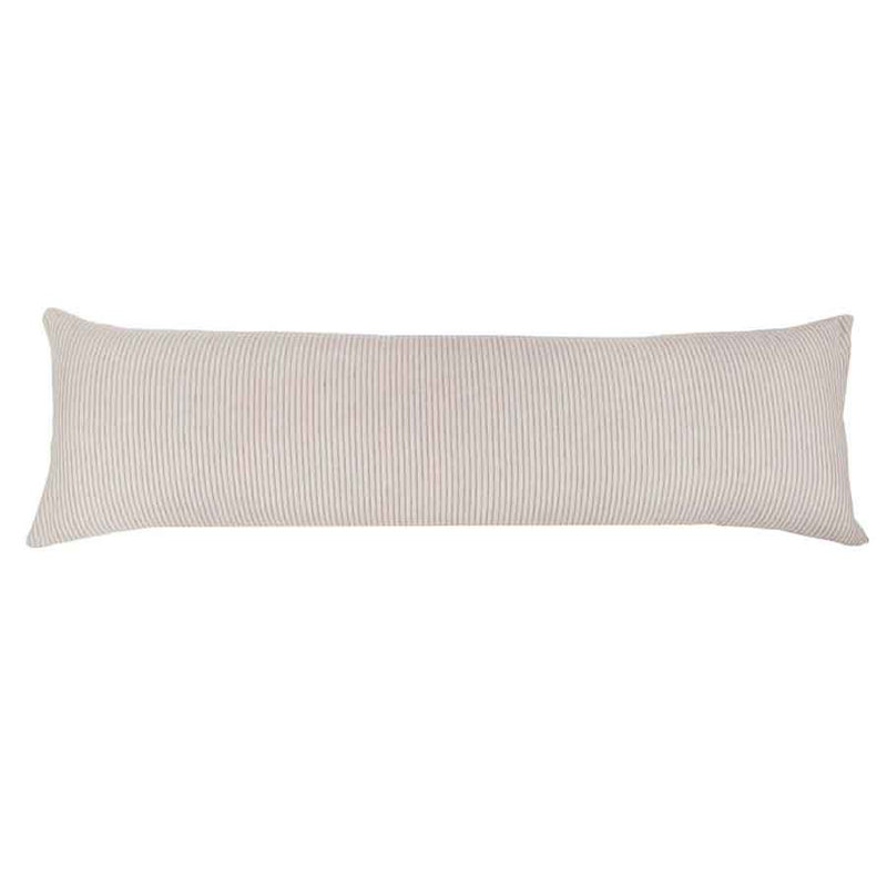 Amber and Ivory Striped Linen Reversible Throw Pillow