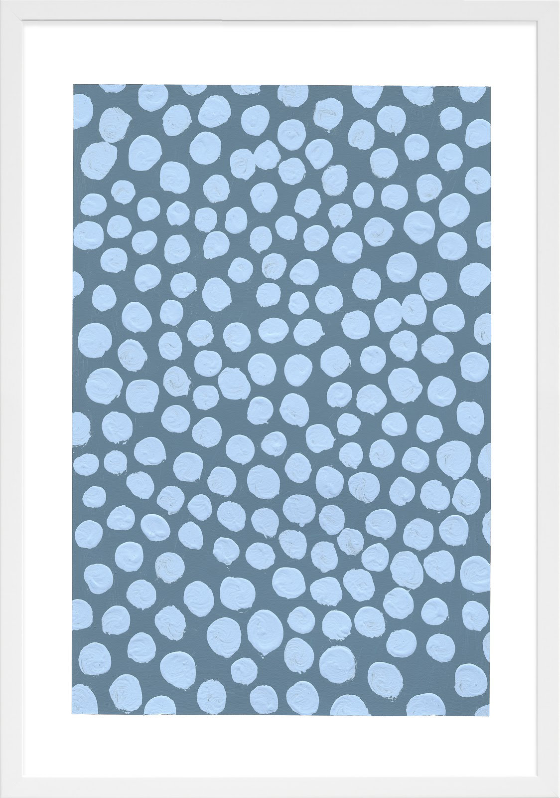 Navi "Periwinkle on Blue Gray" Painting, 20" H x 14" W x 1.25" D, White
