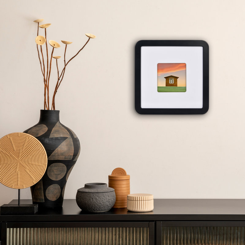 Cadre photo en coin Jacksana et verre incassable - noir, 4" W x 4" H, 8" W x 8" H