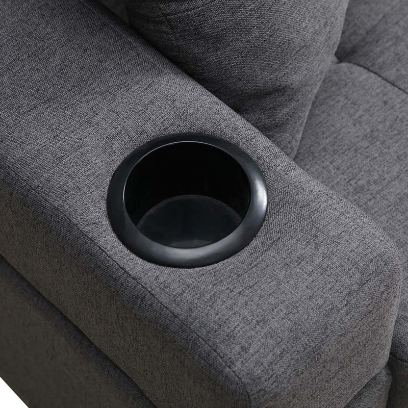 Canapé à accoudoirs carrés 96,06 po, Polyester gris