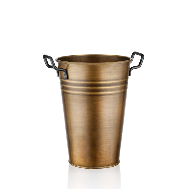 Cha Handmade Metal Table Vase, Gold