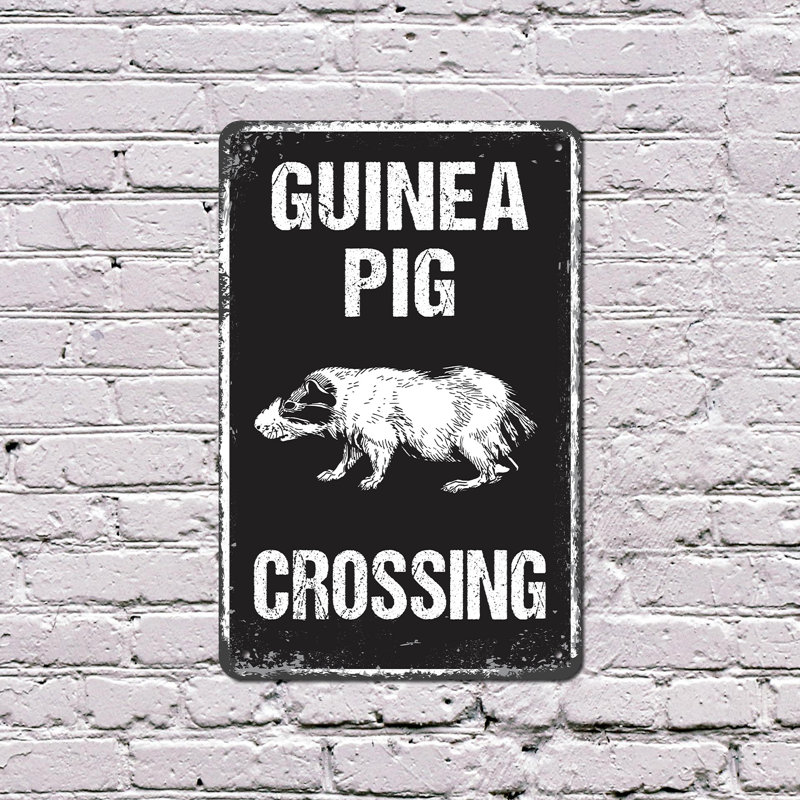 Enseigne de cochon d'Inde pour animaux de compagnie en plastique 8 po x 12 po