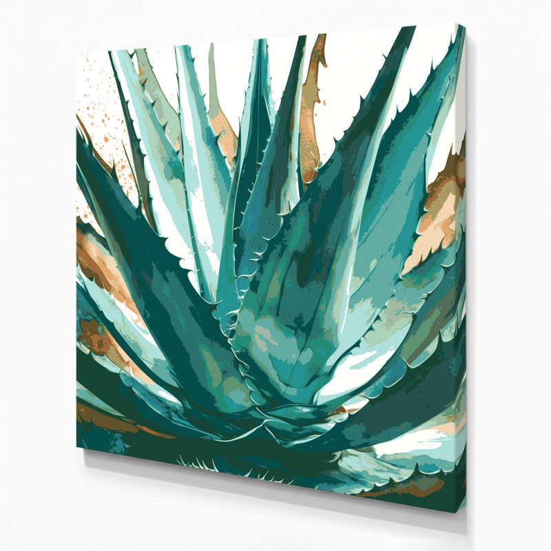 «Southwestern Plants Agave Plant 150», art mural sur toile brune, H 16 po x l 16 po