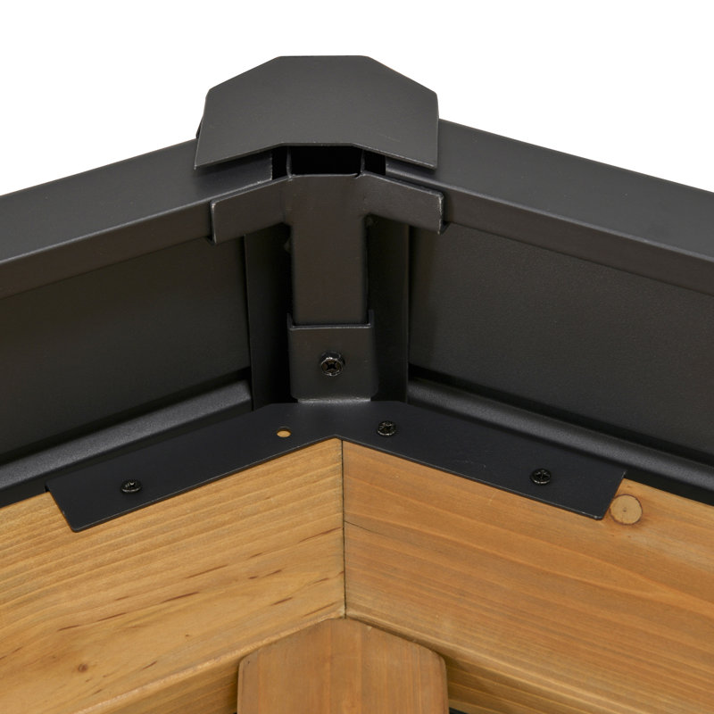 Large Natural Wood and Steel Outdoor Patio Gazebo