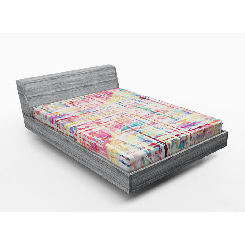 Microfiber Abstract Fitted Sheet, Queen Fitted Sheet